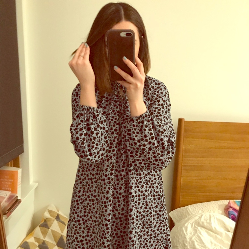 Midi-Length Blue Floral H&M Dress